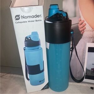 New blue Nomader collapsible water bottle perfect for camping